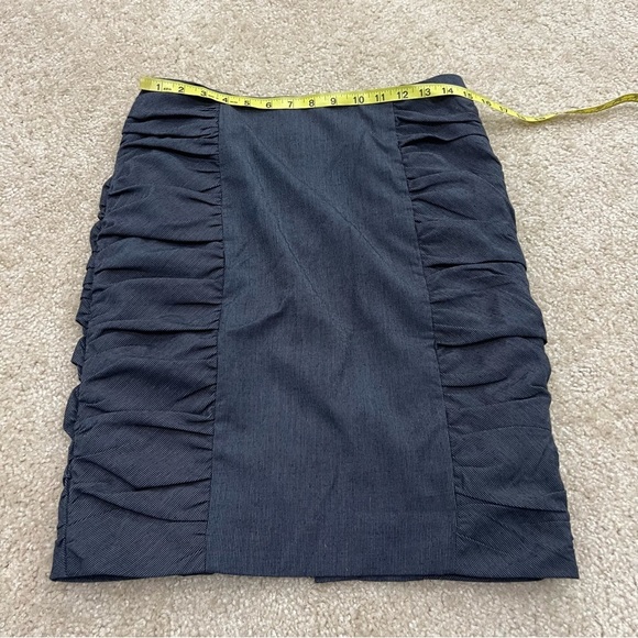 Anthropologie Cantonnier Blue Rouching Pencil Skirt WomenSize 6 Blue Knee Length - Picture 10 of 13